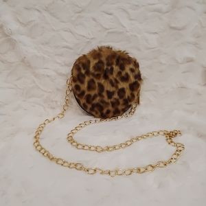 Leopard Print Flask Purse, New